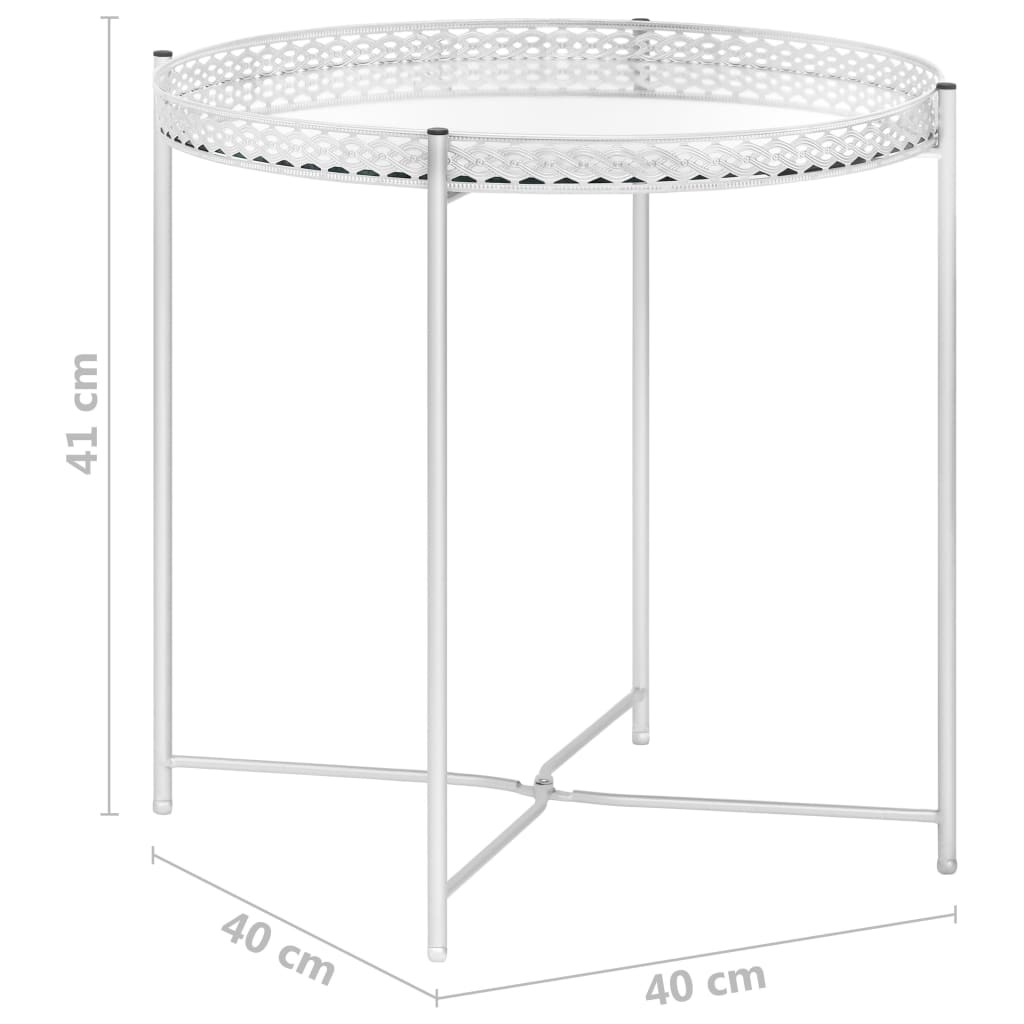 Side Table Silver 40x40x41 cm Glass